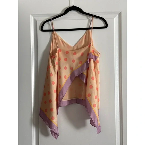 Zara Polka Dot Handkerchief Hem Camisole Tank Medium - Picture 3 of 5